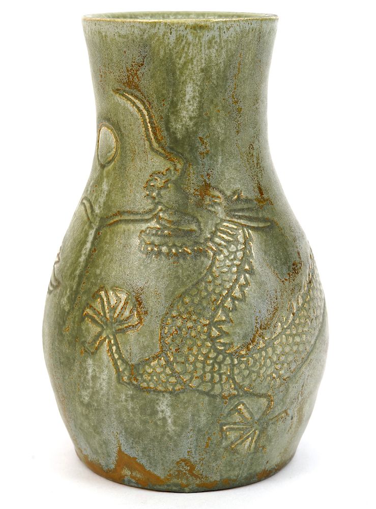 Appraisal: Rare Early Ernst Alma Lorenzen Vase Ernst Alma Lorenzen Dragon