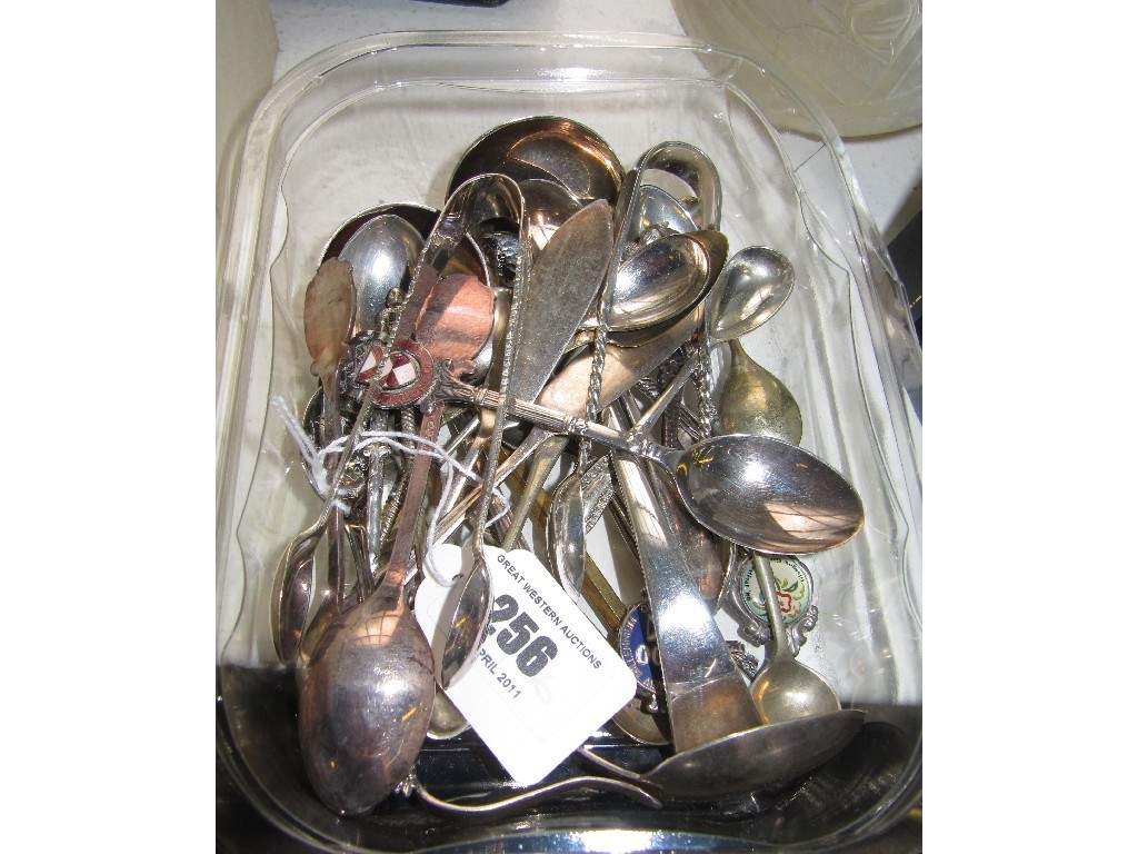 Appraisal: Lot comprising EP spoons tongs etc