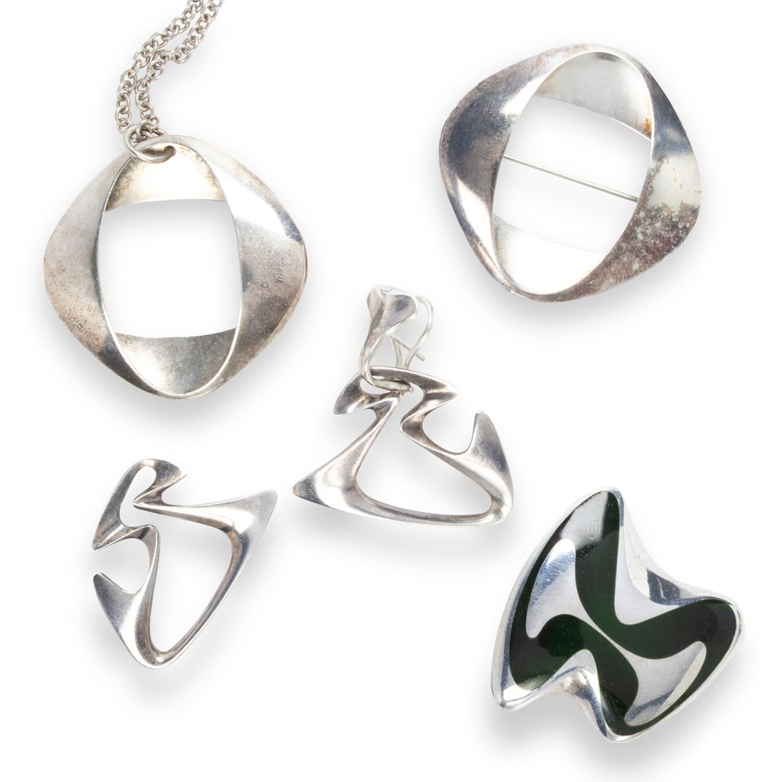 Appraisal: A GROUP OF STERLING SILVER JEWELRY MOSTLY GEORG JENSEN A