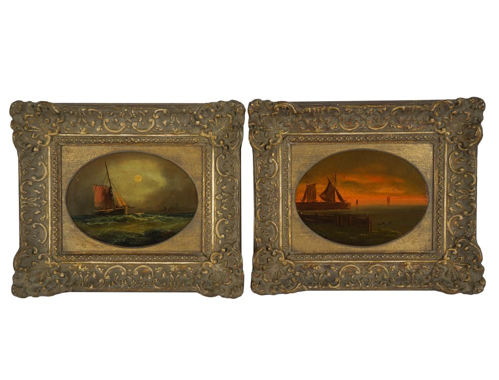 Appraisal: WILLIAM ADOLPHIS KNELL - TWO MARINE WORKSeach oil on board