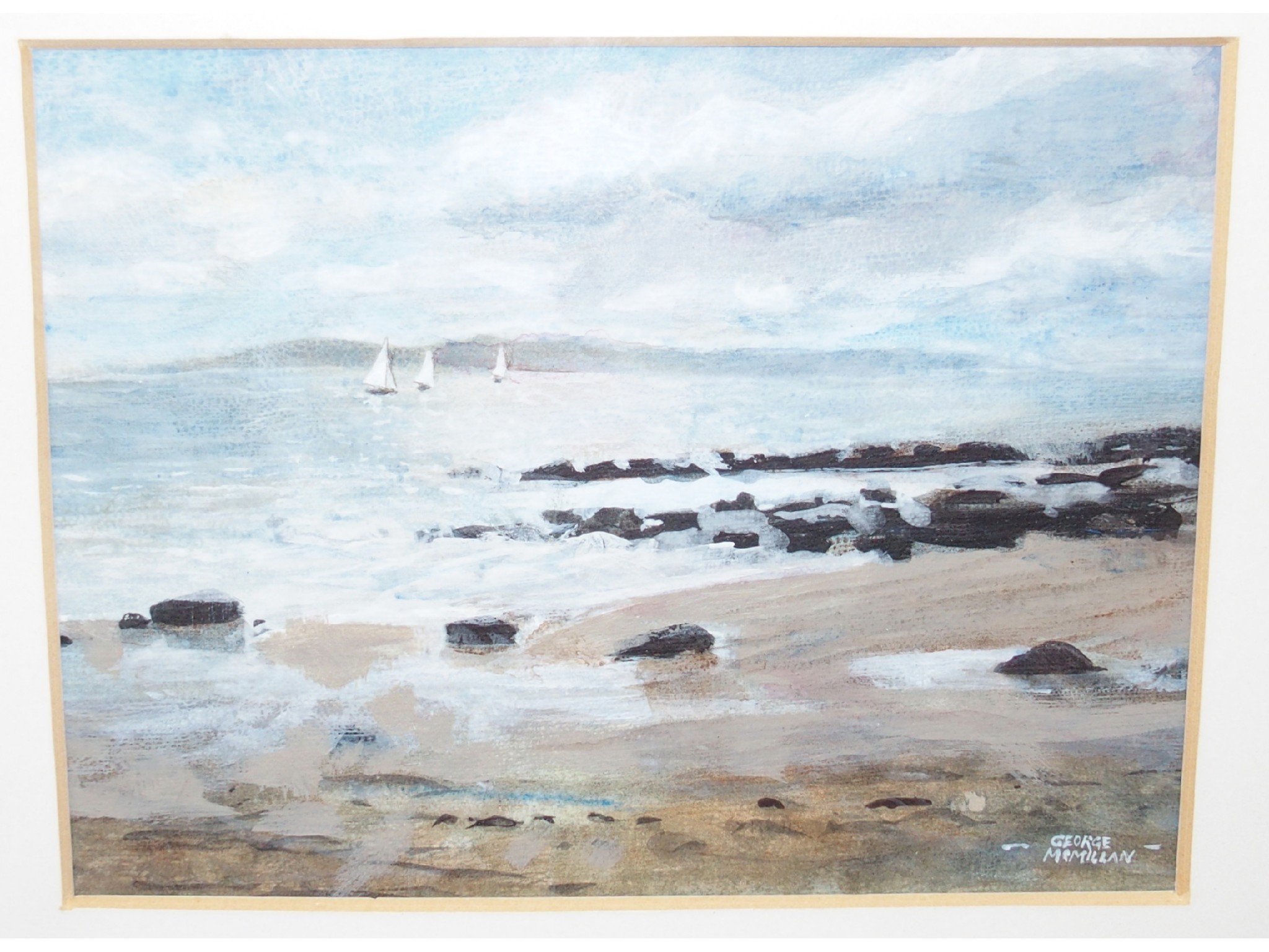 Appraisal: GEORGE McMILLAN Arran and Clyde coast signed watercolour and gouache