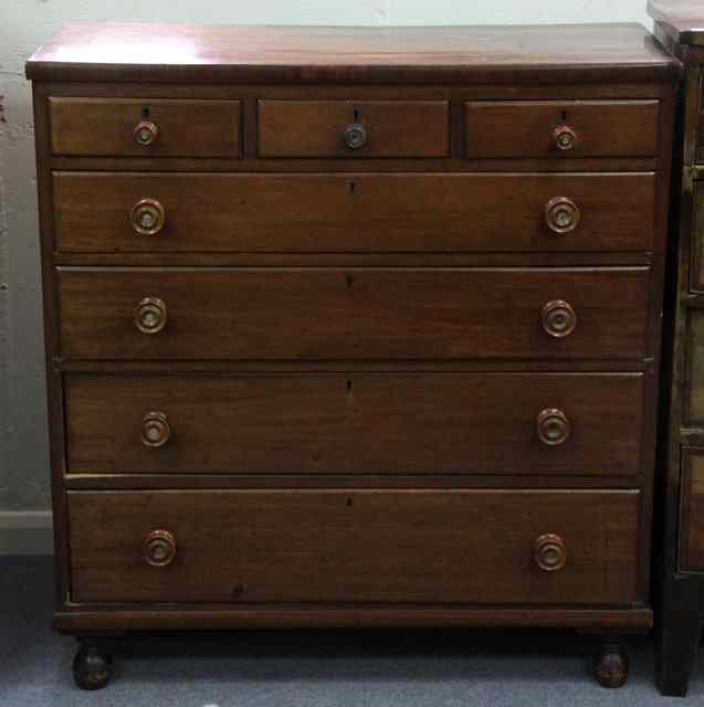 Appraisal: A mahogany chest of four long and three short drawers