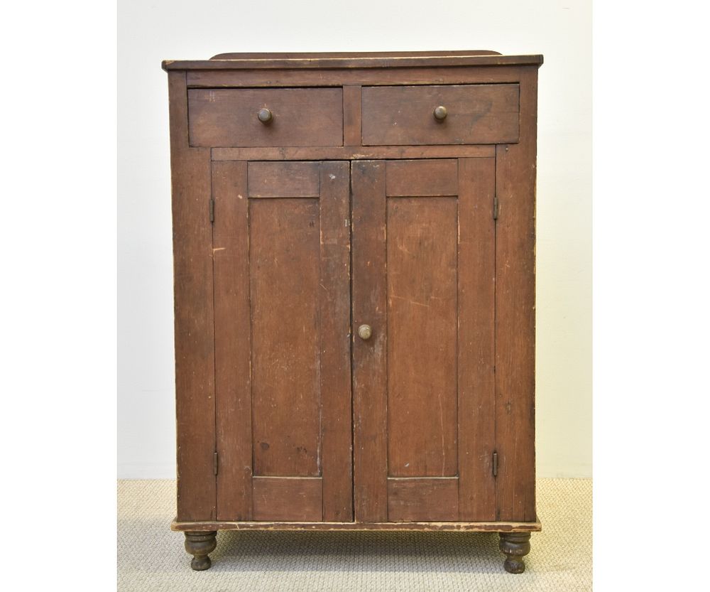 Appraisal: Country Pine Jelly Cupboard Large country pine jelly cupboard circa