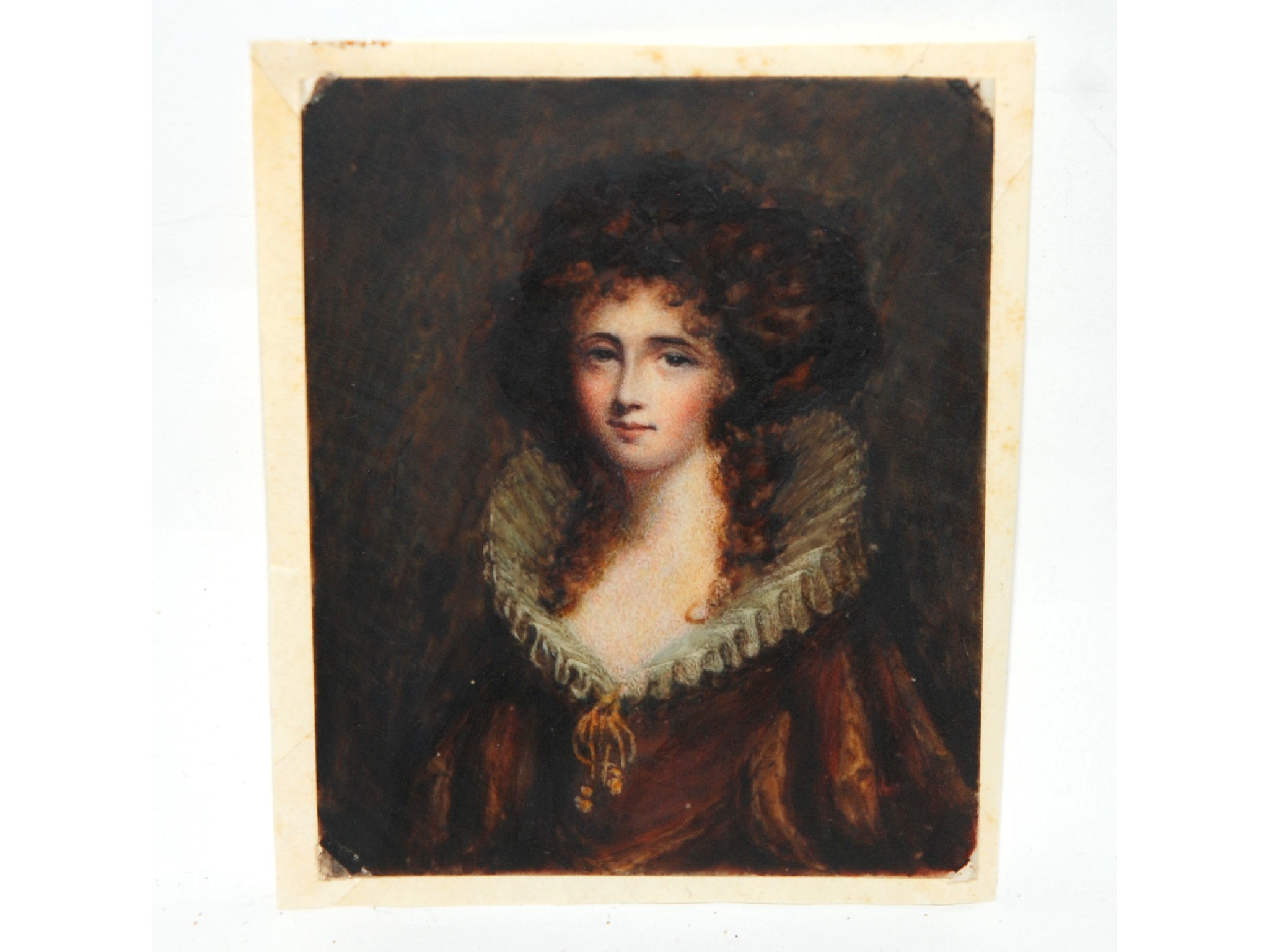 Appraisal: ENGLISH SCHOOL th Century Portrait of a lady watercolour on