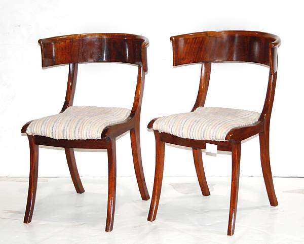 Appraisal: A set of four Danish Neoclassical mahogany side chairs late