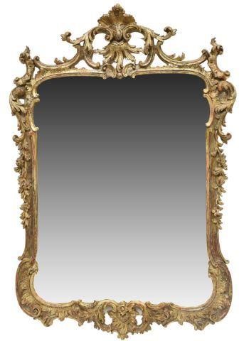 Appraisal: Italian Louis XV style giltwood hanging mirror th c frame