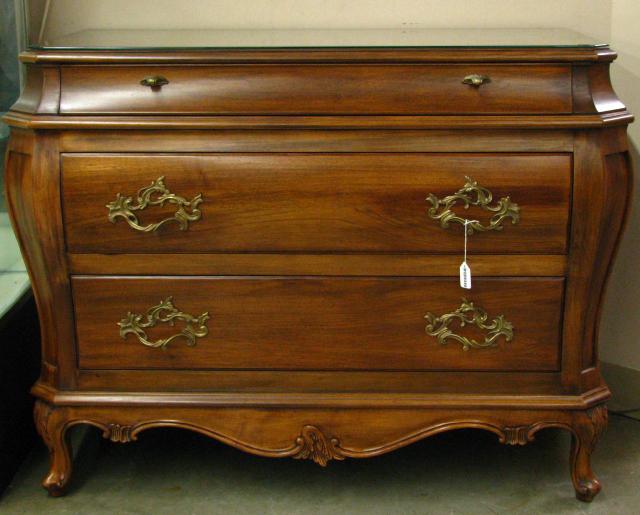 Appraisal: Vintage Karges Three Drawer Commode French style walnut '' deep