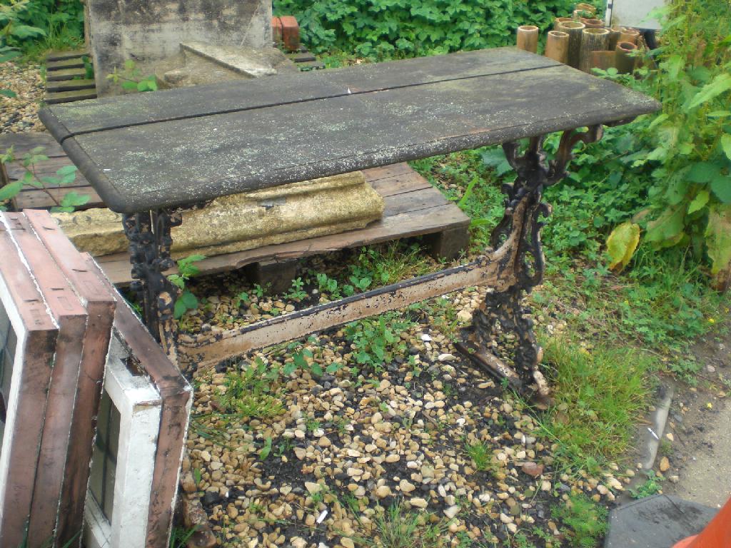 Appraisal: An old Pub Table cast iron base and two other