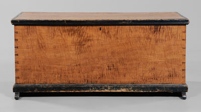 Appraisal: Tiger Maple Blanket Chest American th century highly figured maple