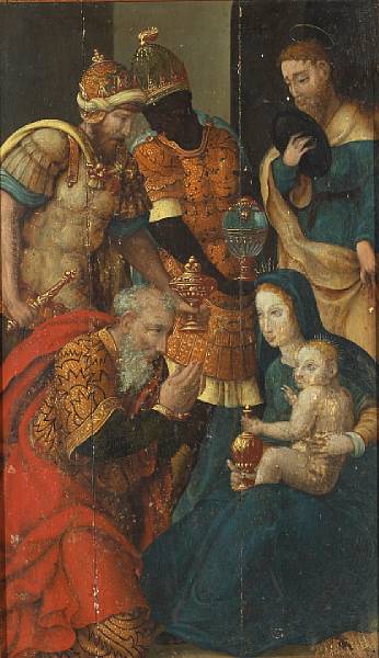 Appraisal: Flemish School The adoration of the magi oil on panel