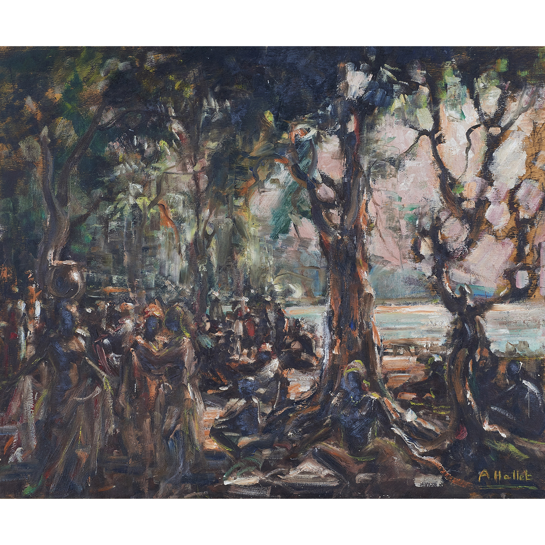 Appraisal: Andre Hallet Belgian - Nord Kivu Congo Belge oil on