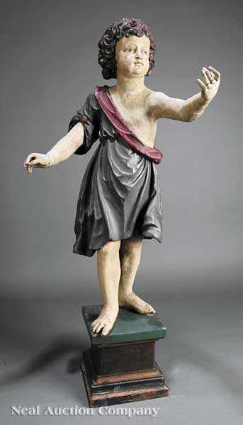 Appraisal: An Italian Polychromed Gessoed and Carved Wood Statue of a