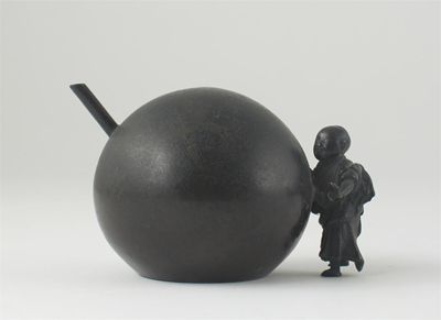 Appraisal: A Japanese bronze water dropper cast as a little boy