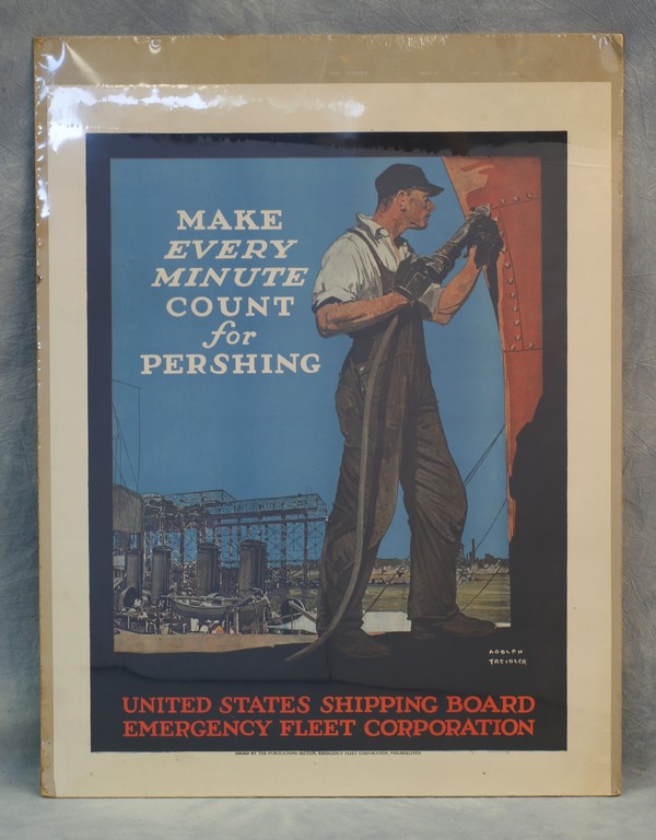 Appraisal: WW poster Adolph Treidler MAKE EVERY MINUTE COUNT FOR PERSHING