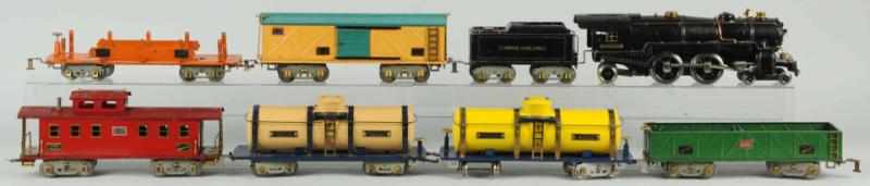 Appraisal: American Flyer Freight Train Set American Standard gauge Includes steam-type