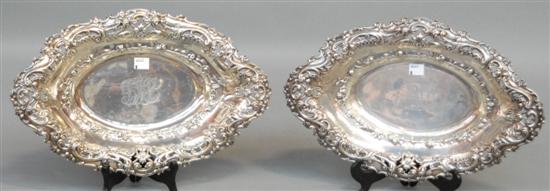 Appraisal: PAIR J E CALDWELL CO STERLING SILVER BOWLS Oval with