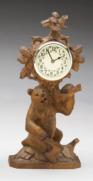 Appraisal: A Black Forest lindenwood clock first half th century Carved