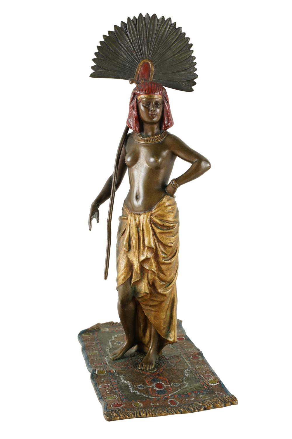 Appraisal: VIENNA STYLE COLD-PAINTED BRONZE ORIENTALIST FIGUREunsigned depicted standing on a