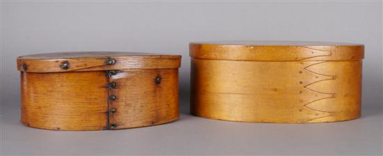 Appraisal: A Group of Two Shaker Wood Boxes Width of widest