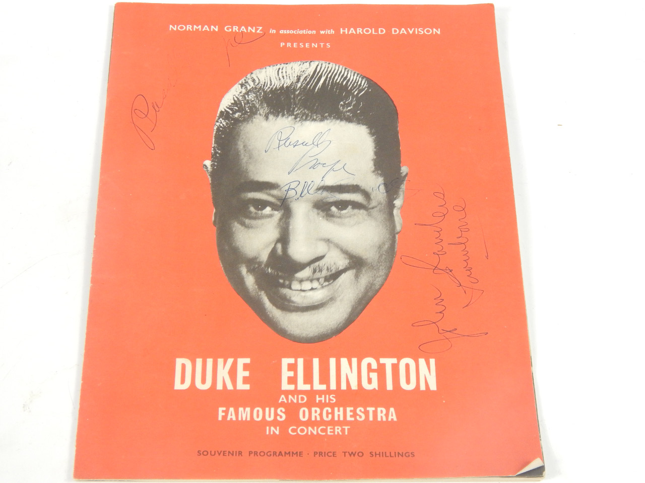 Appraisal: Duke Ellington souvenir programme October signed by various band members