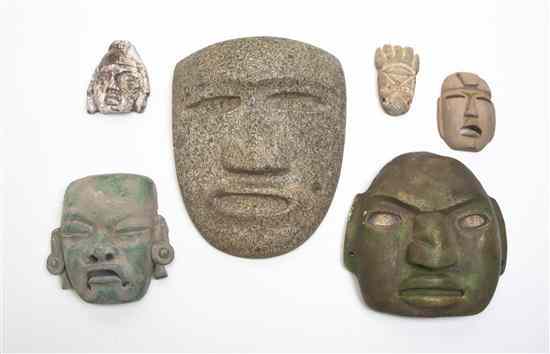 Appraisal: A Group of Six Pre-Columbian Style Masks of various sizes