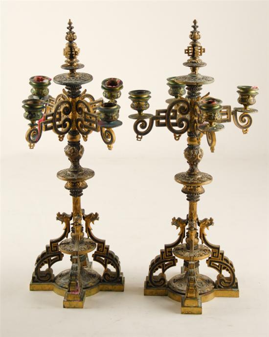 Appraisal: A Pair L th E th C Asian-style Gilt Bronze