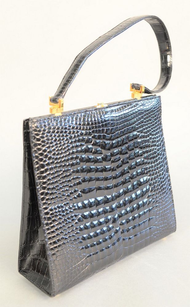 Appraisal: Giorgio's of Palm Beach bag handbag in black alligator Like