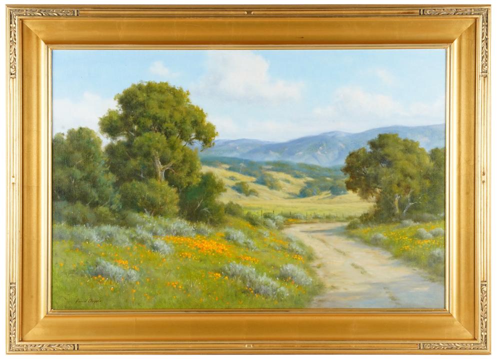 Appraisal: DAVID CHAPPLE B ROADSIDE POPPIES oil on board signed lower