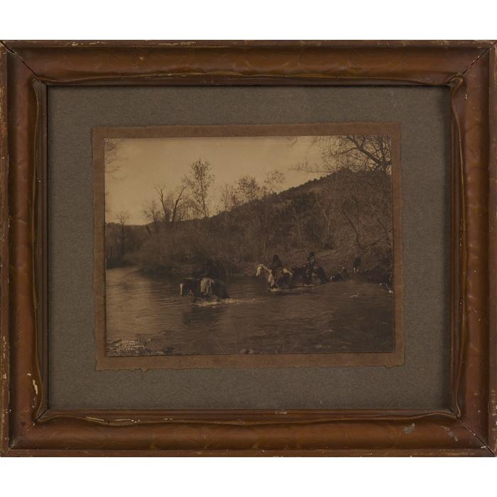 Appraisal: Edward Curtis photograph Apache Women Fording signed lower right titled