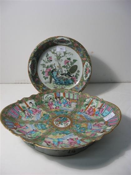 Appraisal: Two Chinese famille rose porcelain items th century