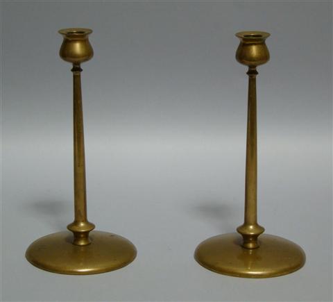 Appraisal: PAIR OF ART NOUVEAU STYLE MARKET FORGE CO CANDLESTICKS Pair