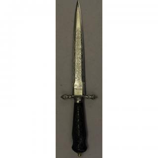 Appraisal: F De Toledo Engraved Dagger Letter Opener F De Toledo