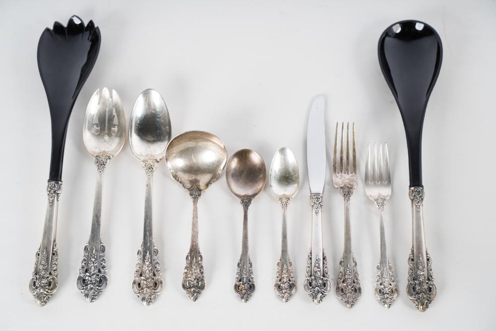 Appraisal: WALLACE STERLING SILVER FLATWARE SERVICEGrande Baroque pattern with maker's marks