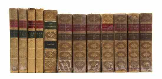 Appraisal: LEATHER BINDINGS A group of books bound in nineteenth-century gilt-tooled