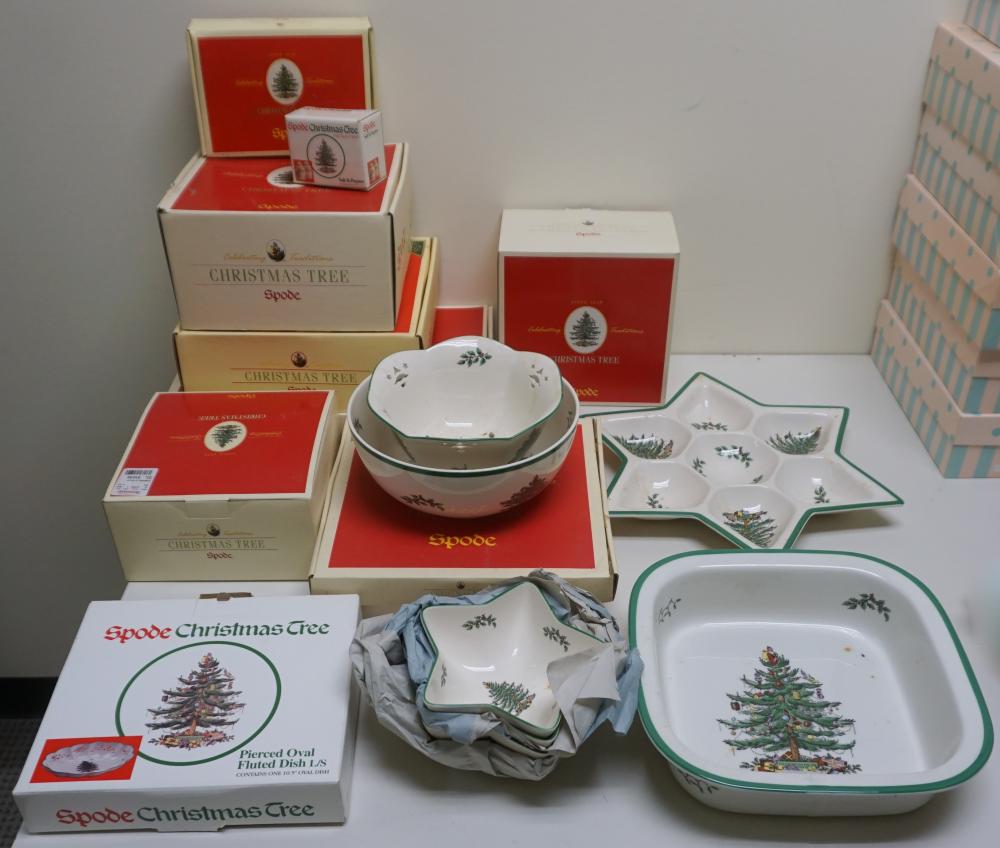 Appraisal: Collection of Spode Christmas Tree Pattern Porcelain Articles