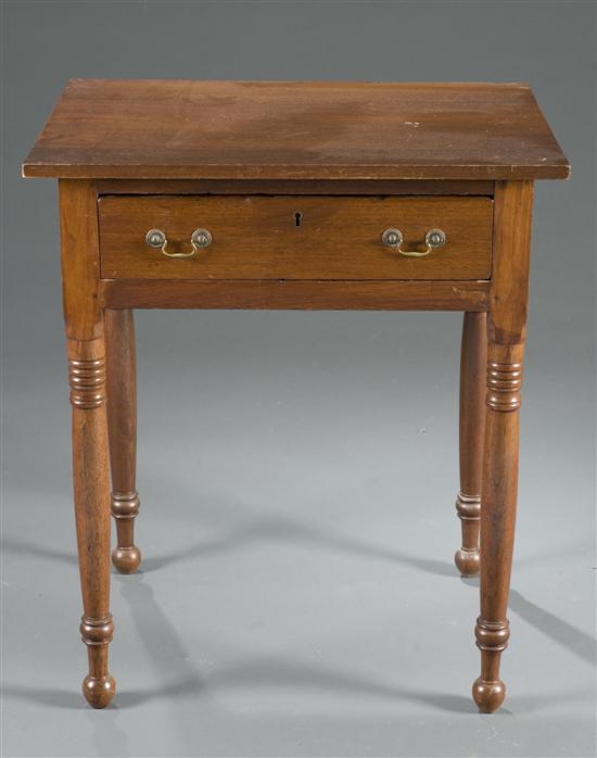 Appraisal: American walnut work table Late th early th century Having