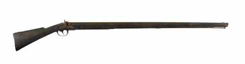 Appraisal: Single barrel cap and ball rifle with a walnut stock