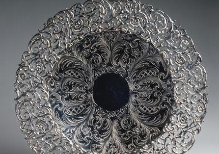 Appraisal: AMERICAN SILVER TAZZA TUTTLE SILVERSMITHS - The plain center surrounded