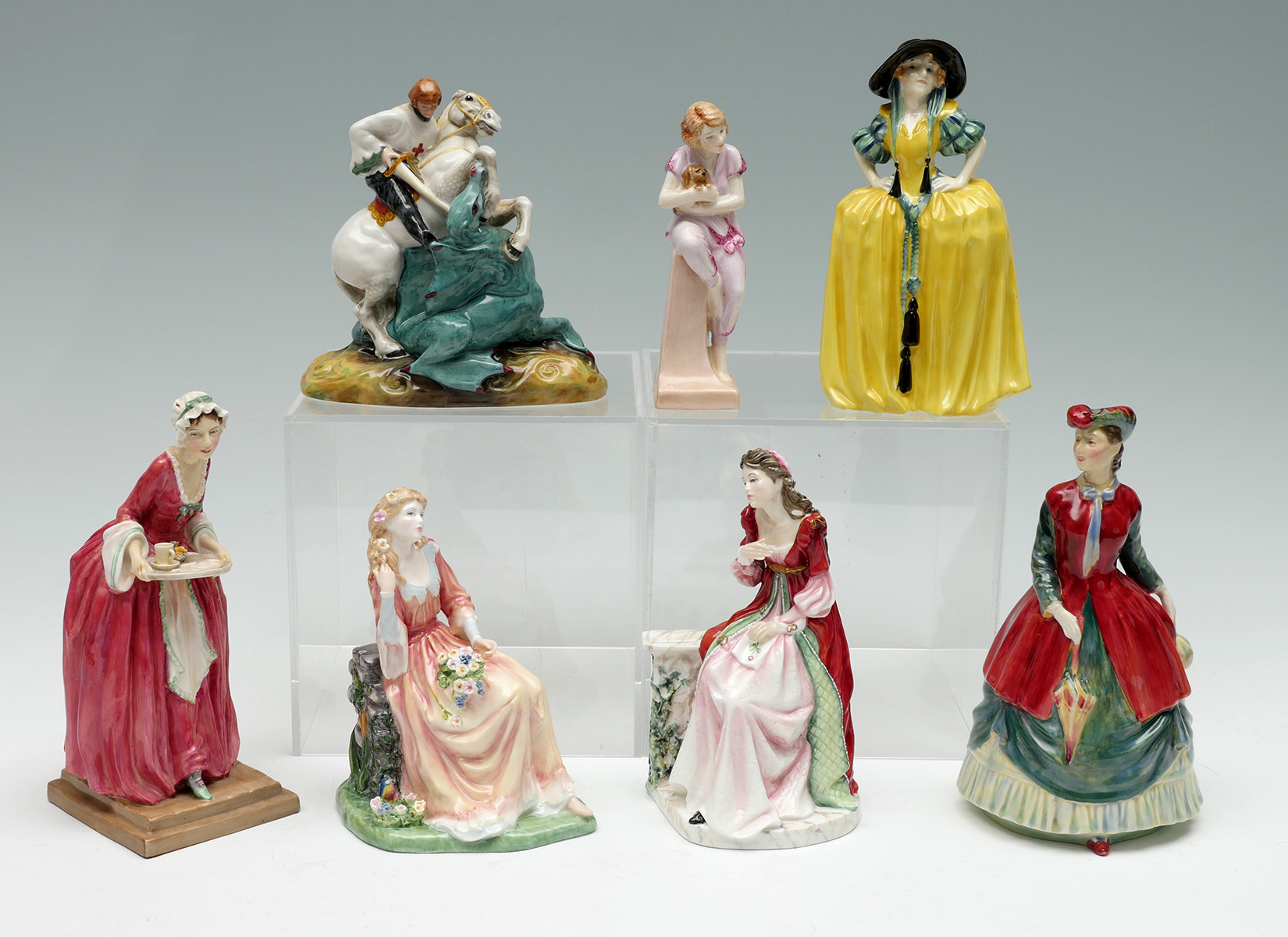 Appraisal: PC ASSORTED ROYAL DOULTON FIGURES ''St George'' HN ''Lido Lady''