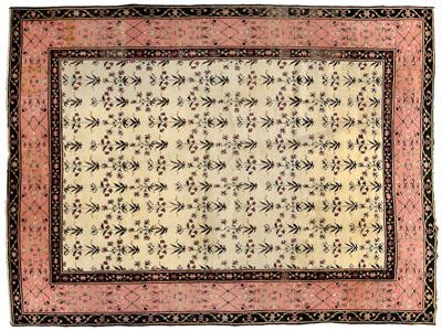 Appraisal: Agra rug grid of floral designs on ivory field pale