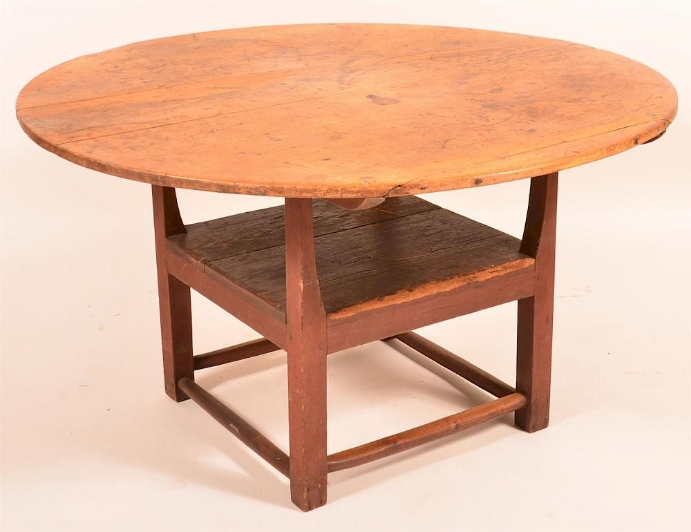 Appraisal: Early th Century Mixed Wood Bench Table Early th Century