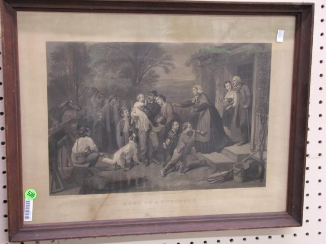 Appraisal: Framed antique engraving entitled ''Home on a Furlough'' from the