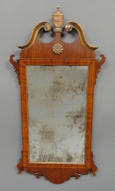 Appraisal: New York Federal mirror inlaid mahogany h x w