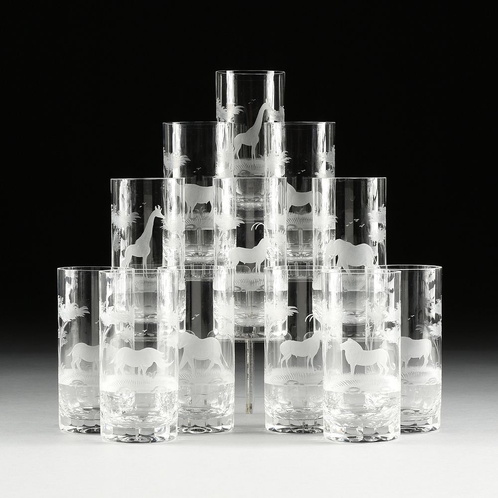 Appraisal: AN ASSEMBLED GROUP OF TWENTY-FIVE GLASSWARES OTH CENTURY AN ASSEMBLED