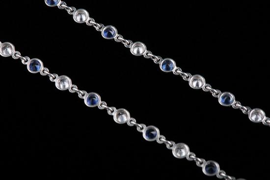 Appraisal: PLATINUM SAPPHIRE AND DIAMOND CHAIN ct diamonds and ct sapphires