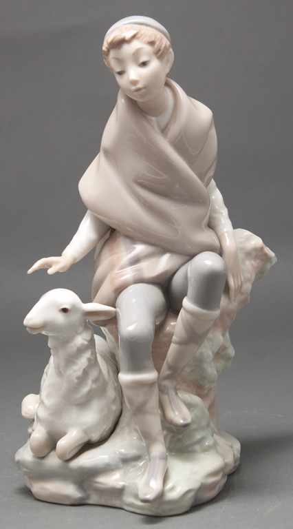 Appraisal: Lladro porcelain figural group of a young shepherd and a