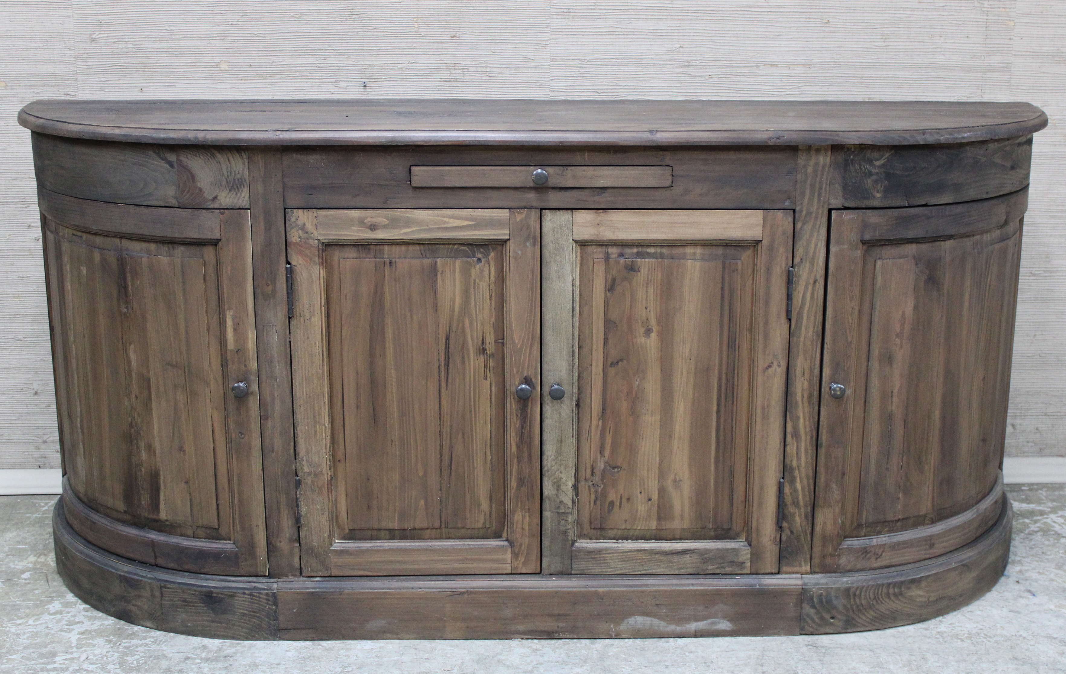 Appraisal: FRENCH STYLE BOWFRONT BUFFET French style solid wood bowfront buffet