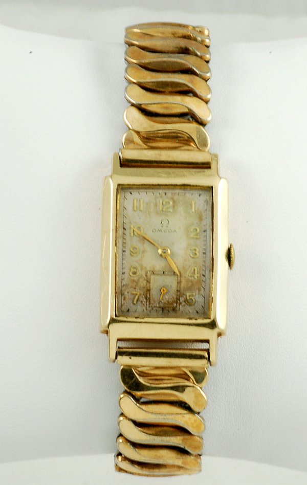 Appraisal: Mens Omega wristwatch Yellow gold case marked K mm x