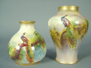 Appraisal: Two small Royal Worcester vases the first of ovoid form