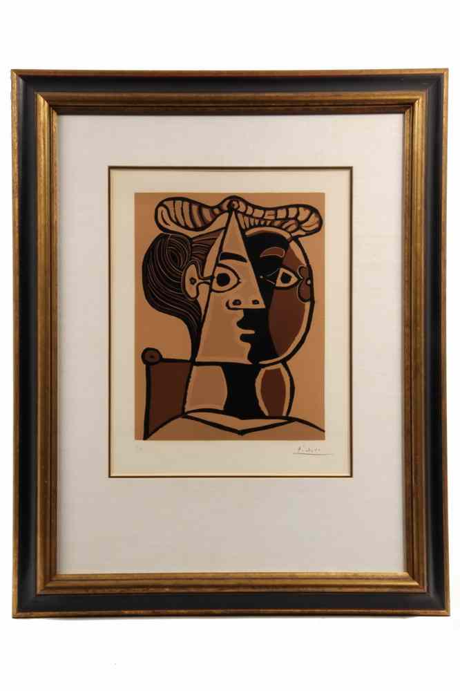 Appraisal: LINOCUT PRINT - 'Femme Assise au Chignon' by Pablo Picasso